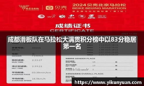 成都滑板队在马拉松大满贯积分榜中以83分稳居第一名
