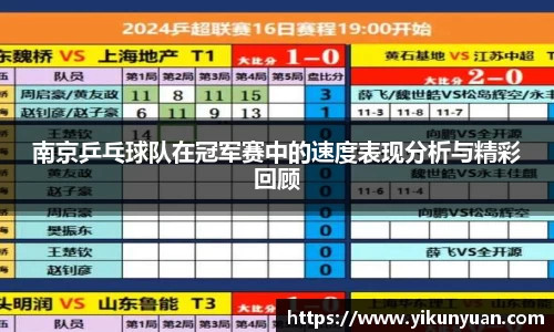 南京乒乓球队在冠军赛中的速度表现分析与精彩回顾